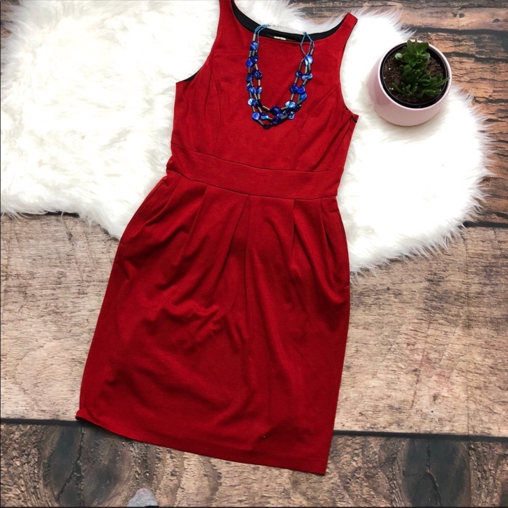 Re-posh! Anthropologie red pleated dress